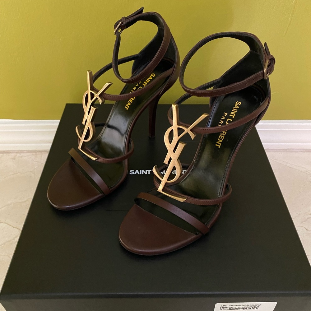 YSL Brown Sandal Heels